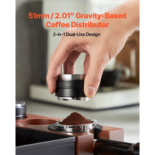 Coffee Distributor 51mm 2in1 Adjustable Espresso Distributor with FanShaped Base