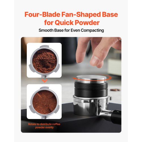 Coffee Distributor 53mm 2in1 Adjustable Espresso Distributor with FanShaped Base