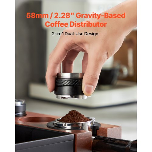 Coffee Distributor 58mm 2in1 Adjustable Espresso Distributor with FanShaped Base