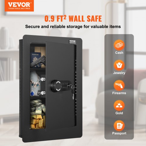 2559 Tall Wall Safe 3Tier Hidden Wall Safe with Keypad 3 Removable
