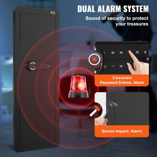 4291 Tall Wall Gun Safe 4Tier Hidden Gun Safe with Keypad Fingerprint