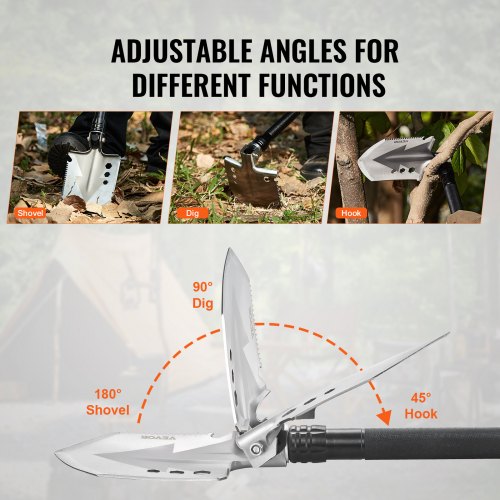 Survival Shovel 8 in 1 Camping Shovel Folding Multitool Military Grade