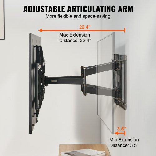 Full Motion TV Mount Fits for Most 3790 inch TVs Swivel Tilt Horizontal