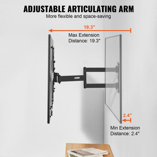 Full Motion TV Mount Fits for Most 2655 inch TVs Swivel Tilt Horizontal