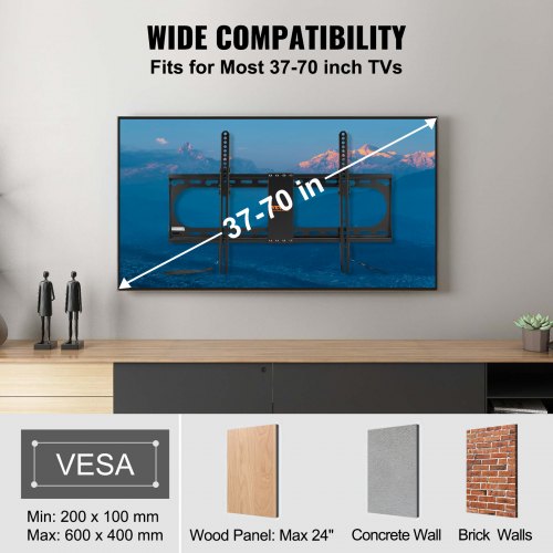 Universal TV Wall Mount Low Profile TV Mount Fits for Most 3770 inch TVs