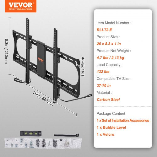 Universal TV Wall Mount Low Profile TV Mount Fits for Most 3770 inch TVs