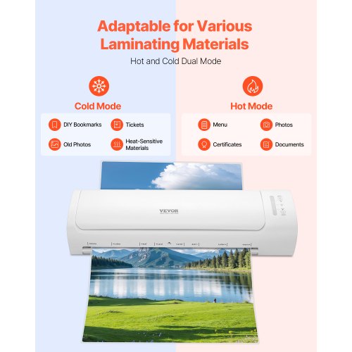 Laminator Machine Cold and Hot Laminator for Max A3 Paper Size 1 min Quick