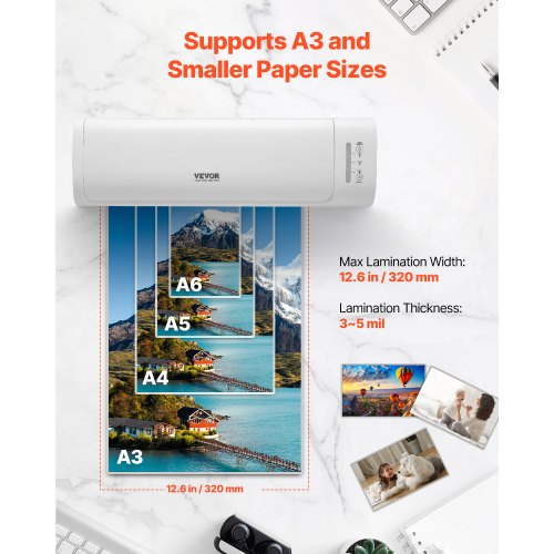 Laminator Machine Cold and Hot Laminator for Max A3 Paper Size 1 min Quick
