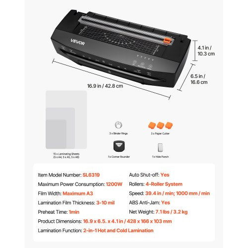 Laminator Machine Cold and Hot Lamination for Max A3 Paper Size 1 min