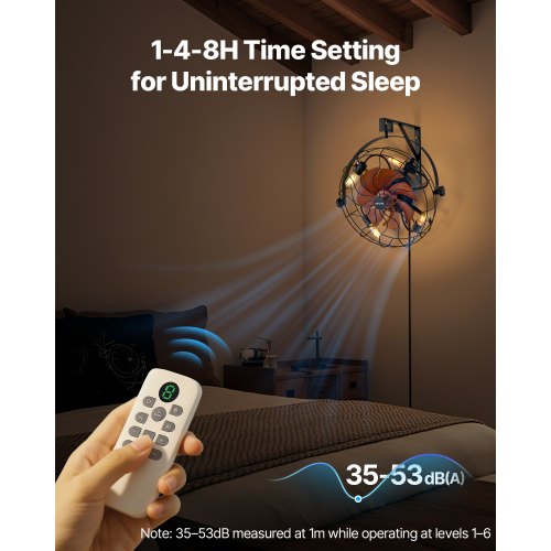 Wall Mounted Fan with Lights 21 inch Wall Mount Fan with Remote 6 Speeds