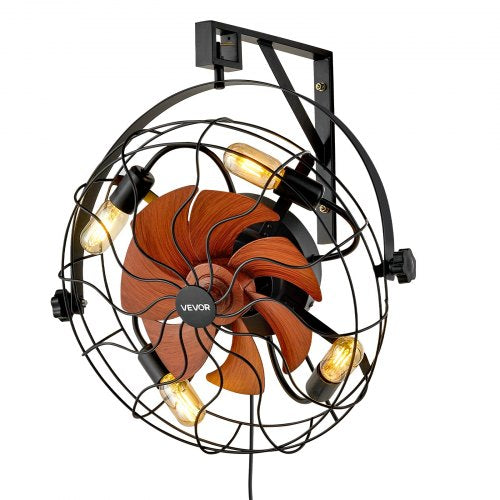 Wall Mounted Fan with Lights 21 inch Wall Mount Fan with Remote 6 Speeds