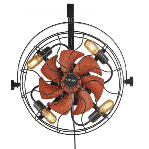 Wall Mounted Fan with Lights 21 inch Wall Mount Fan with Remote 6 Speeds