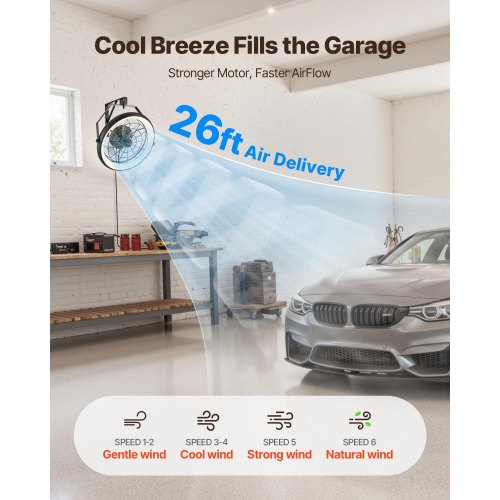Wall Mounted Fan with Lights 22 inch Wall Mount Fan with Remote 6 Speeds