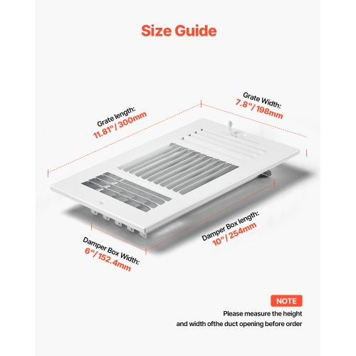 6 x 10 Inch Floor Registers 6Pack Floor Vents HVAC 3Direction Iron Vent