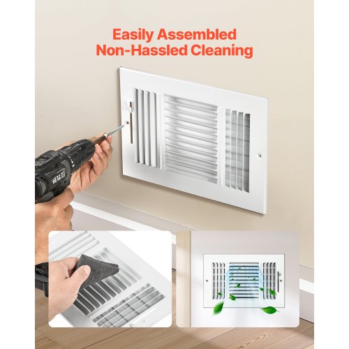 6 x 10 Inch Floor Registers 6Pack Floor Vents HVAC 3Direction Iron Vent