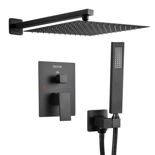 Shower Faucet Set Rainfall Bathroom Shower System with 12Inch Square Rain