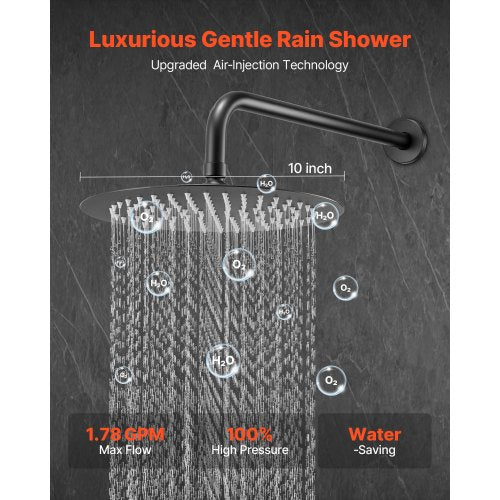 Shower Faucet Set Rainfall Bathroom Shower System with 10Inch Round Rain
