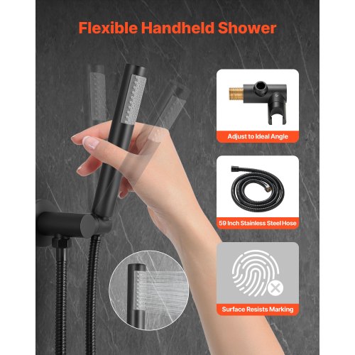 Shower Faucet Set Rainfall Bathroom Shower System with 10Inch Round Rain