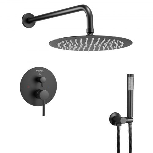 Shower Faucet Set Rainfall Bathroom Shower System with 10Inch Round Rain