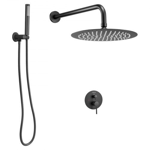 Shower Faucet Set Rainfall Bathroom Shower System with 10Inch Round Rain