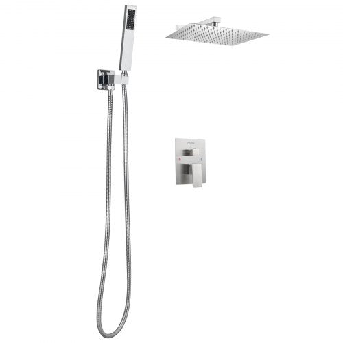 Shower Faucet Set Rainfall Bathroom Shower System with 12Inch Square Rain