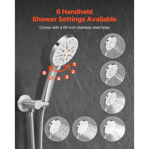Shower Faucet Set Rainfall Bathroom Shower System with 10Inch Round Rain