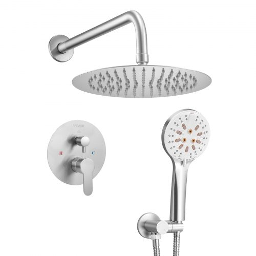 Shower Faucet Set Rainfall Bathroom Shower System with 10Inch Round Rain