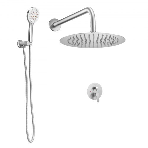 Shower Faucet Set Rainfall Bathroom Shower System with 10Inch Round Rain