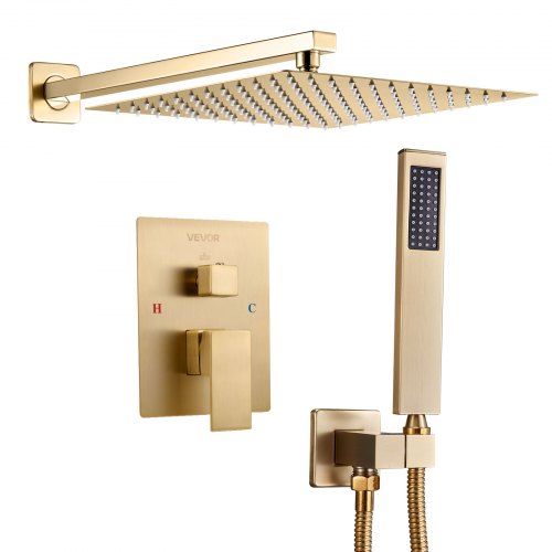 Shower Faucet Set Rainfall Bathroom Shower System with 12Inch Square Rain