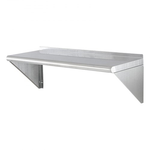 12" x 36" Stainless Steel Shelf Wall Mounted Floating Shelving with Brackets