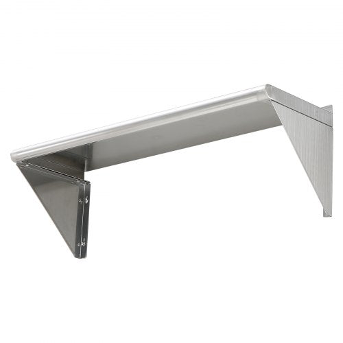 12" x 36" Stainless Steel Shelf Wall Mounted Floating Shelving with Brackets