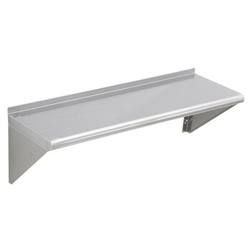 12" x 36" Stainless Steel Shelf Wall Mounted Floating Shelving with Brackets