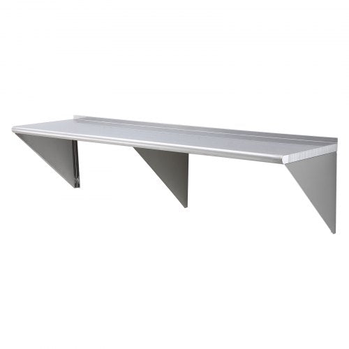 18 x 72 Stainless Steel Shelf Wall Mounted Floating Shelving with Brackets