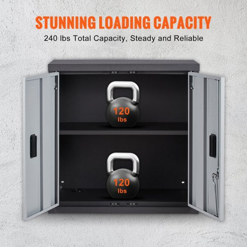 Foldable Wall Cabinet Metal Garage Locker Mounted 26 Small Tool Chest 240