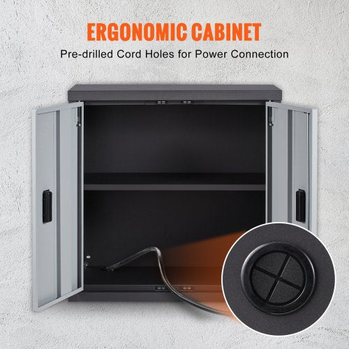 Foldable Wall Cabinet Metal Garage Locker Mounted 26 Small Tool Chest 240