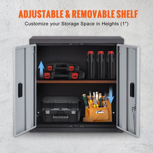 Foldable Wall Cabinet Metal Garage Locker Mounted 26 Small Tool Chest 240