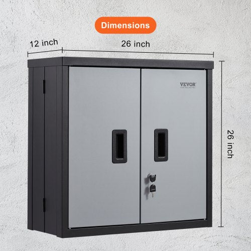 Foldable Wall Cabinet Metal Garage Locker Mounted 26 Small Tool Chest 240