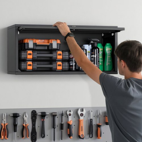 Metal Wall Cabinet 2756W x 1201D x 1402H Inch Floating Garage Tool