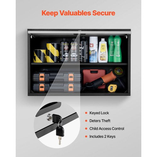 Metal Wall Cabinet 2756W x 1201D x 1969H Inch Floating Garage Tool