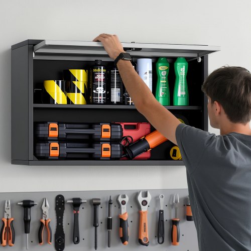 Metal Wall Cabinet 2756W x 1201D x 1969H Inch Floating Garage Tool