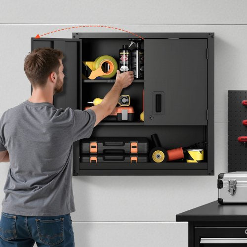 Metal Wall Cabinet 30W x 1201D x 30H Inch Steel Floating Hanging Storage