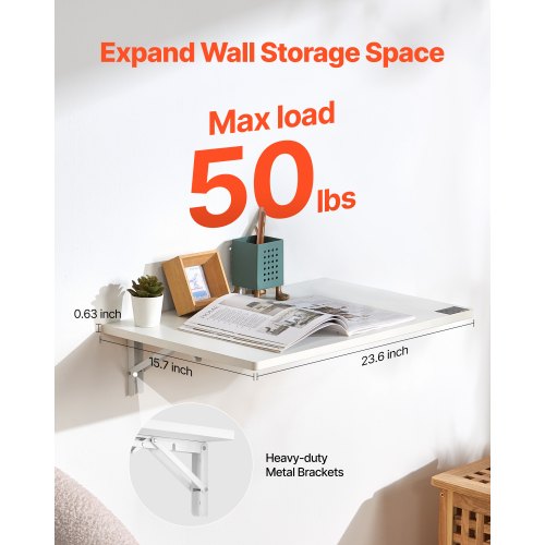 Wall Mounted Folding Table 236 x 15.7 inches Wall Mount Table Floating