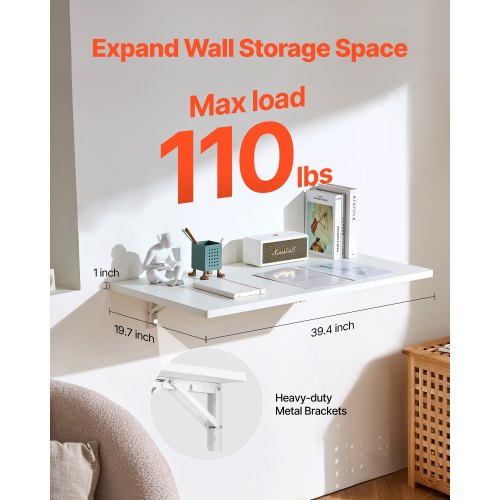 Wall Mounted Folding Table 394 x 19.7 inches Wall Mount Table Floating