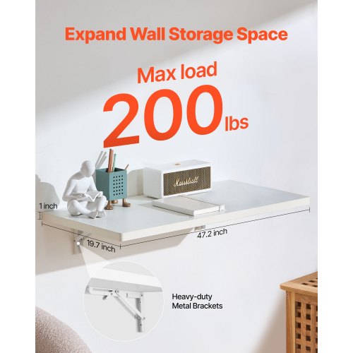 Wall Mounted Folding Table 472 x 19.7 inches Wall Mount Table Floating