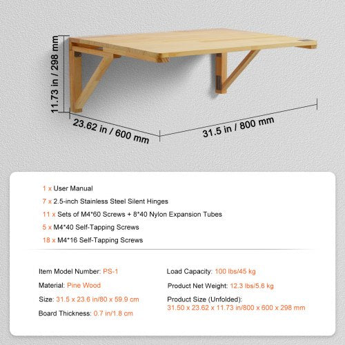 Wall Mounted Folding Table 315 x 2362 Wall Mount Drop Leaf Table