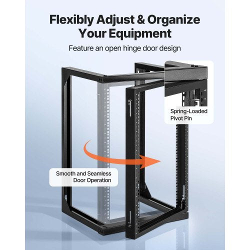 15U Wall Mount Server Rack 150 lbs Max Load Capacity Open Frame Network
