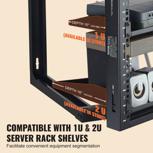 9U Wall Mount Rack 150 lbs6804 kg Open Frame Server Network Rack Black