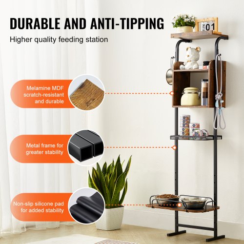 Pet Feeding Station with Storage Elevated Dog Bowls Raised Dog Bowl Stand