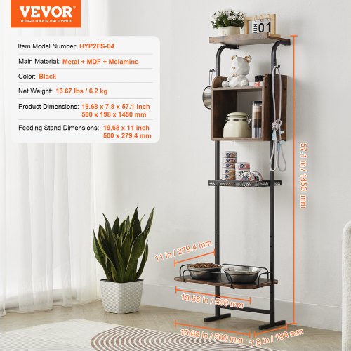 Pet Feeding Station with Storage Elevated Dog Bowls Raised Dog Bowl Stand
