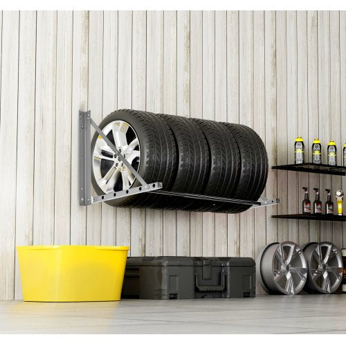 Wall Mounted Folding Tire Rack 32 – 48 Adjustable Tire Rack Q235